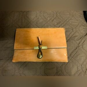 Brand New! Brown leather clutch bag!